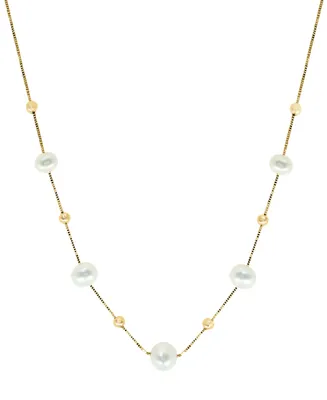 Effy Cultured Freshwater Pearl (5mm-6-1/2mm) 18" Statement Necklace in 14k Gold