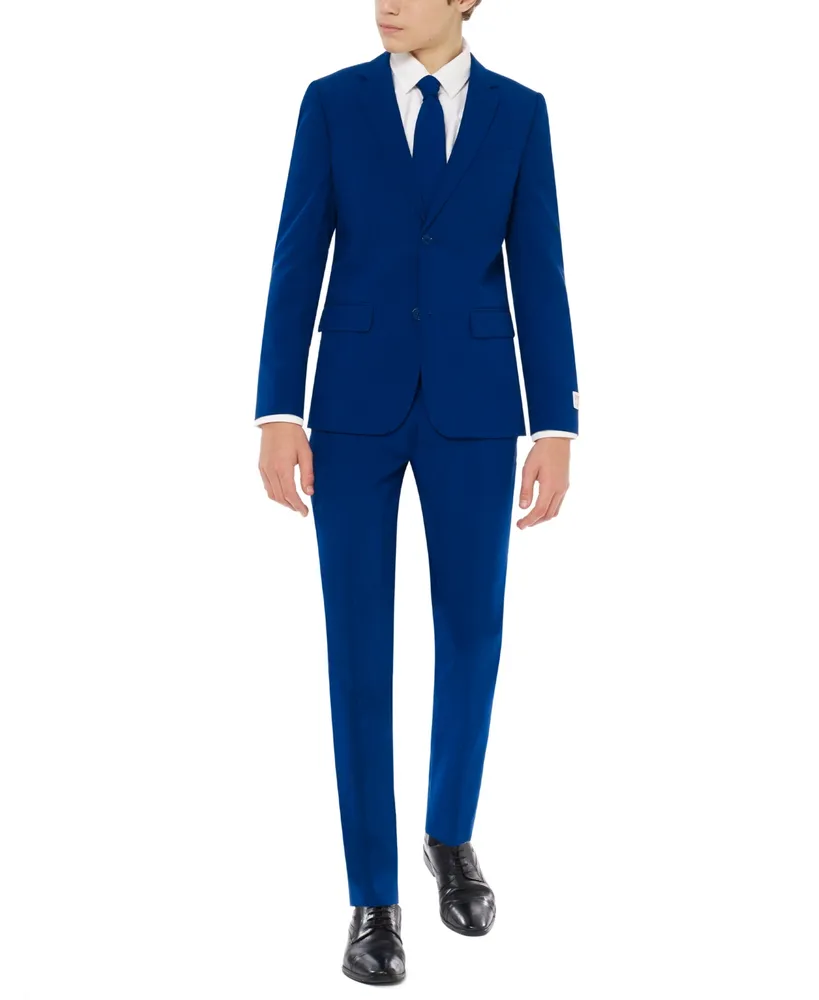 OppoSuits Teen Boys Navy Royale Slim Fit Solid Suit