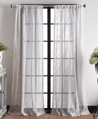 Martha Stewart Collection Hourglass Poletop Embroidery Curtain Panels Created For Macys