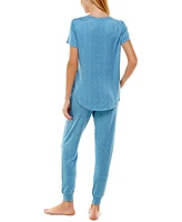Roudelain V-Neck T-Shirt & Jogger Pants Pajama Set