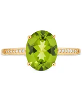 Peridot (2-3/4 ct. t.w.) & Diamond (1/20 ct. t.w.) Ring in 14k Gold