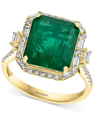 Effy Emerald (5-1/2 ct. t.w.) & Diamond (1/2 Statement Ring 14k Gold or White