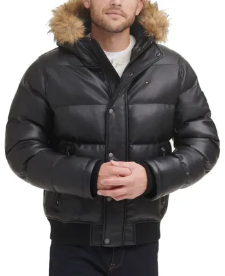 Tommy Hilfiger Men's Quilted Faux Leather Puffer Jacket - Macy's