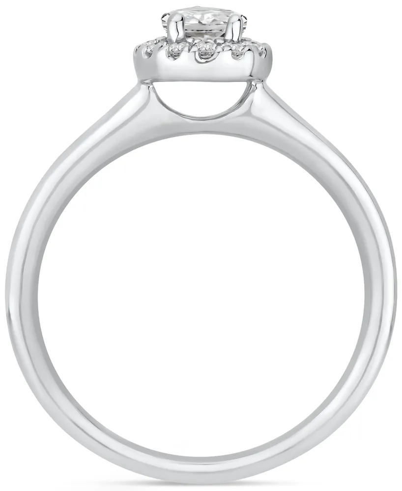 Diamond Pear Halo Engagement Ring (5/8 ct. t.w.) in 14k White Gold