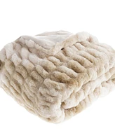 Happycare Textiles Fuzzy Faux Fur Throw, 60" x 50"