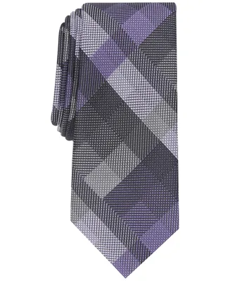 Alfani Men's Ember Plaid Slim Tie, Created for Macy's