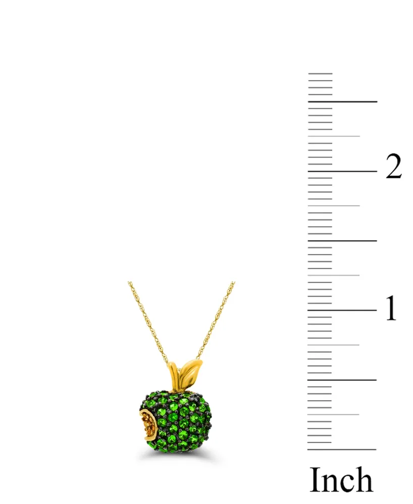 Tsavorite (1-3/8 ct. t.w.) and Yellow Sapphire (1/10 ct. t.w.) Apple Pendant in 14K Gold