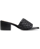 Journee Collection Women's Fylicia Woven Block Heel Slide Sandals