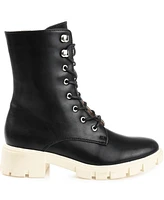 Journee Collection Women's Madelynn Lace Up Lug Sole Combat Boots