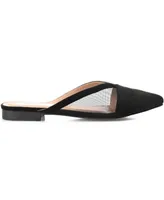 Journee Collection Women's Reeo Mesh Pointed Toe Slip On Mules