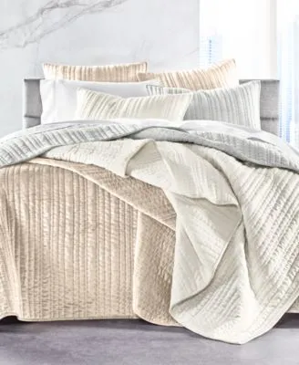 Hotel Collection Variegated Stripe Velvet Coverlets Created For Macys