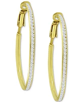 Giani Bernini Cubic Zirconia Medium Hoop Earrings, 1.5", Created for Macy's