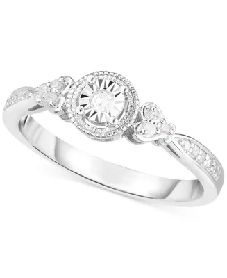 Promised Love Diamond Promise Ring (1/10 ct. t.w.) Sterling Silver