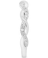 Diamond Twist Ring (1/5 ct. t.w.) Sterling Silver.