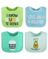The Peanutshell Cotton Baby Bibs for Girls or Boys, 8 Pack, Green, Blue, Yellow
