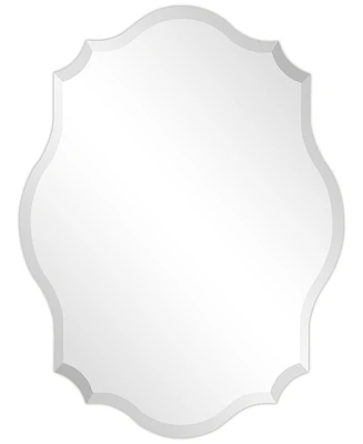Empire Art Direct Frameless Beveled Oblong Scalloped Wall Mirror, 40" x 30" x 0.39"