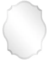 Empire Art Direct Frameless Beveled Oblong Scalloped Wall Mirror