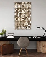 Empire Art Direct 'Textured 1' Metallic Handed Painted Rugged Wooden Blocks Wall Sculpture - 48" x 30"