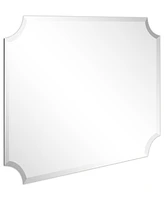 Empire Art Direct Frameless Rectangle Scalloped Beveled Mirror - 30" x 40"