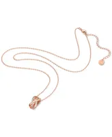 Swarovski Rose Gold-Tone Crystal Intertwining Double-Row Pendant Necklace, 14-1/8" + 3" extender