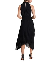 1.state Women's Sleeveless Pleated Halter Midi Dress