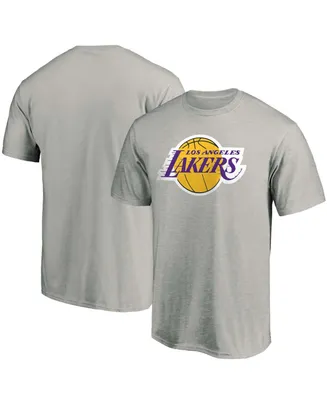 Men's Heathered Gray Los Angeles Lakers Primary Team Logo T-shirt