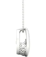 Twinkling Diamond Star Diamond Framed 18" Pendant Necklace (1/5 ct. t.w.) in 10k White Gold