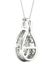 Twinkling Diamond Star Diamond Teardrop 18" Pendant Necklace (1/3 ct. t.w.) in 10k White Gold