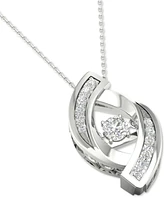 Twinkling Diamond Star Diamond Swirl 18" Pendant Necklace (1/4 ct. t.w.) in 10k White Gold