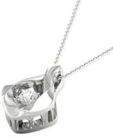 Twinkling Diamond Star Diamond Framed Solitaire 18" Pendant Necklace (1/5 ct. t.w.) in 10k White Gold