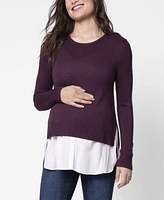 Seraphine Women's Mock Shirt Maternity Nursing Sweater