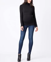 Seraphine Women's Maternity Nursing Roll Neck Top