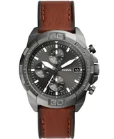 Fossil Men's Bronson Chronograph Brown Leather Strap Watch 44mm