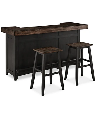 Peighton 3 Piece Bar Set (Bar with 2 Stools)