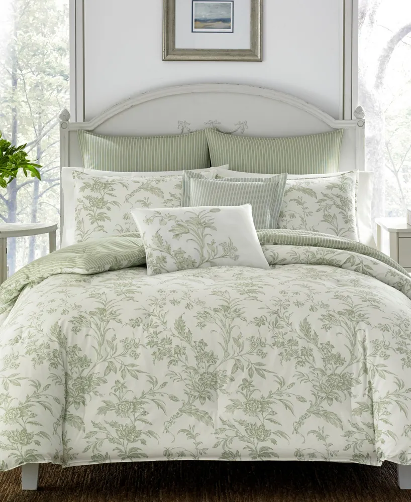 Laura Ashley Natalie Cotton Reversible 7 Piece Duvet Cover Set, King