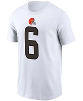 Men's Baker Mayfield White Cleveland Browns Name and Number T-shirt