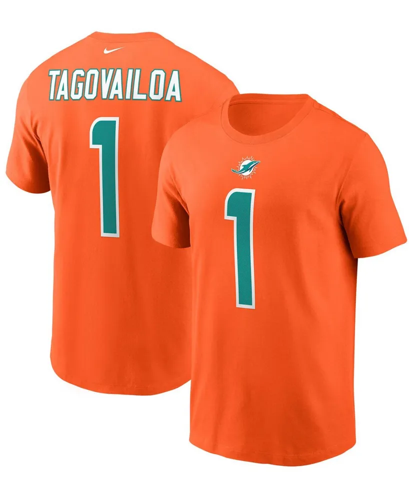 Miami Dolphins Fanatics Branded Women's Player Raglan Name & Number 3/4-Sleeve T-Shirt - Cream/Aqua