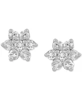Diamond Star Cluster Stud Earrings (1/5 ct. t.w.) in 10k White Gold