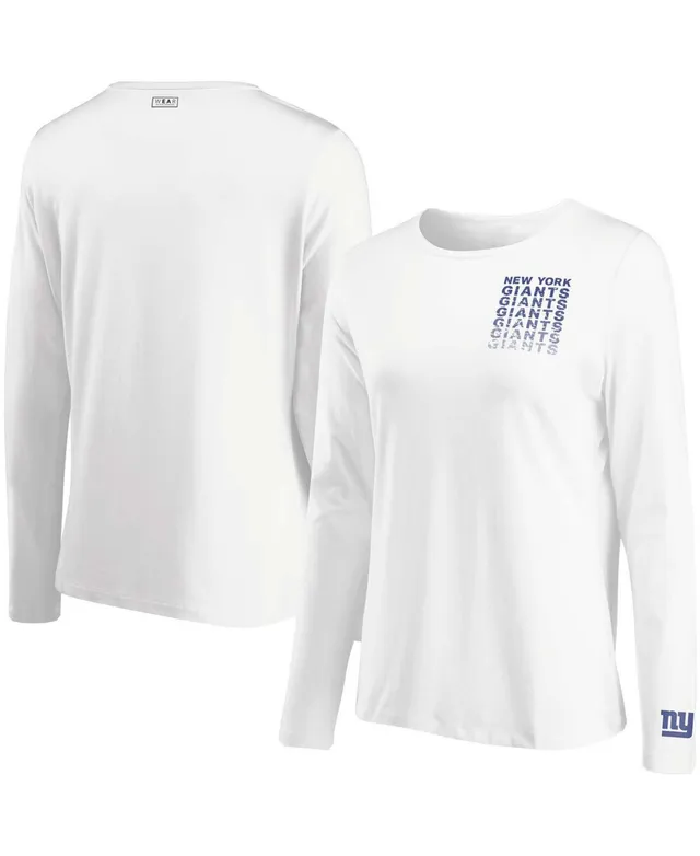 Lids New York Giants WEAR by Erin Andrews Women's Celebration Cropped Long  Sleeve T-Shirt - White