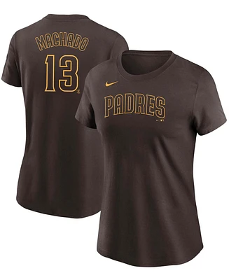 Women's Manny Machado Brown San Diego Padres Name Number T-shirt