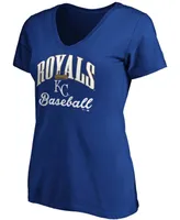 Women's Royal Kansas City Royals Victory Script V-Neck T-shirt