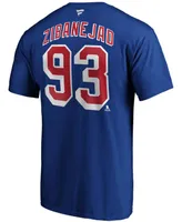 Men's Mika Zibanejad Blue New York Rangers Team Authentic Stack Name and Number T-shirt