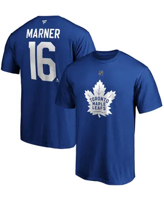 Men's Mitchell Marner Blue Toronto Maple Leafs Team Authentic Stack Name and Number T-shirt