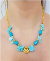 Women's Ain Necklace with Turquoise and Amazonite Stones