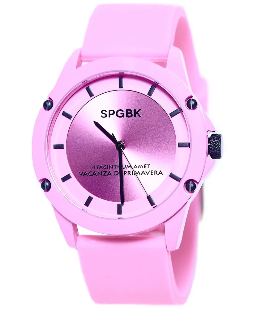 Spgbk Watches Unisex Hillendale Pink Silicone Band Watch 44mm