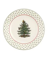 Christmas Tree Polka Dot Dessert Plates, Set of 4