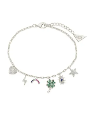 Sterling Forever Women's Iris Charm Bracelet - Silver