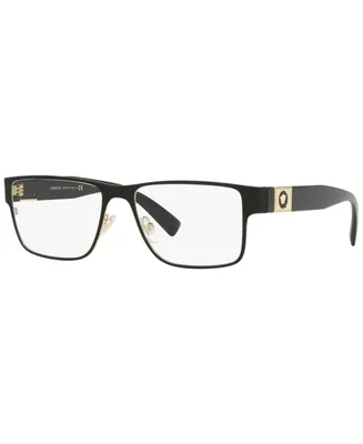 Versace VE1274 Men's Rectangle Eyeglasses - Matte Black, Gold