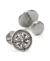 Ox & Bull Trading Co. Men's Antique Compass Cufflinks - Silver