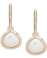 Anne Klein Gold-tone Imitation Pearl Drop Earrings